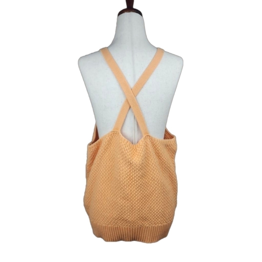 Heavy Knit Cotton Sweater Halter Tank Top XL Boxy Relaxed Oversized Fit - Picture 6 of 11